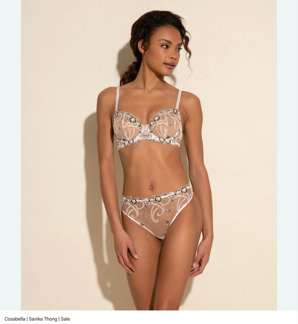2 PC SET Cosabella Sanika Balconette Bra 32C with Thong S
